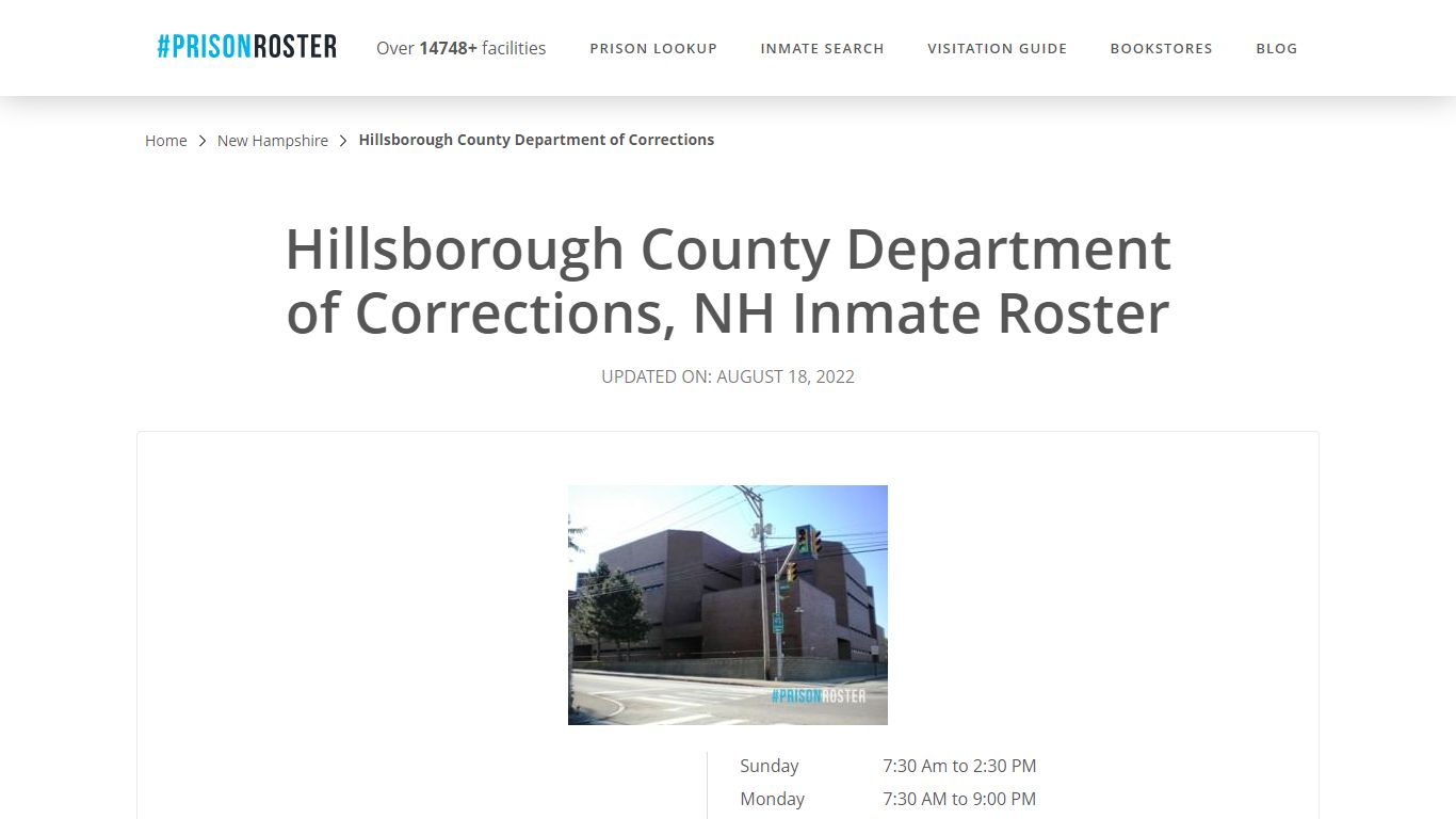 Hillsborough County Department of Corrections, NH Inmate Roster